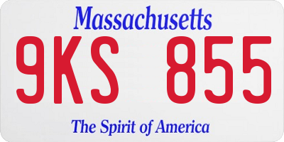 MA license plate 9KS855