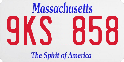 MA license plate 9KS858
