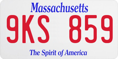 MA license plate 9KS859