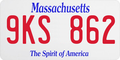 MA license plate 9KS862