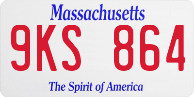 MA license plate 9KS864