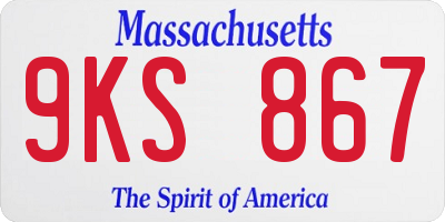 MA license plate 9KS867
