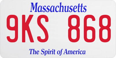 MA license plate 9KS868