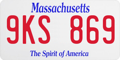 MA license plate 9KS869