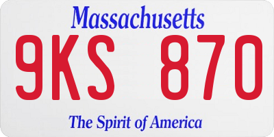 MA license plate 9KS870