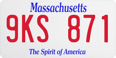 MA license plate 9KS871