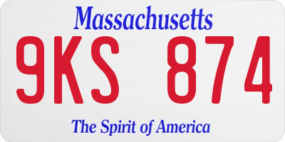 MA license plate 9KS874