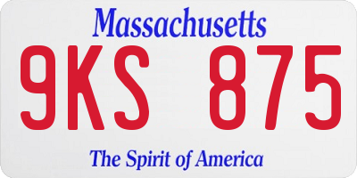 MA license plate 9KS875