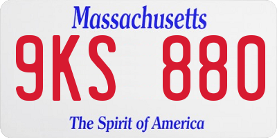 MA license plate 9KS880