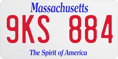 MA license plate 9KS884