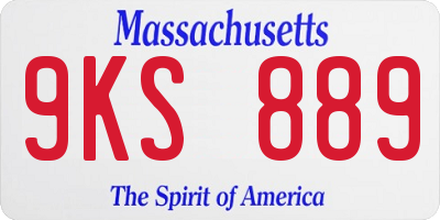 MA license plate 9KS889