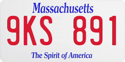 MA license plate 9KS891
