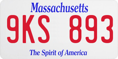 MA license plate 9KS893