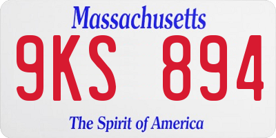 MA license plate 9KS894