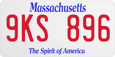 MA license plate 9KS896