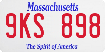 MA license plate 9KS898