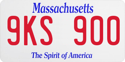MA license plate 9KS900