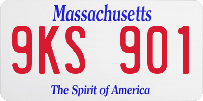 MA license plate 9KS901