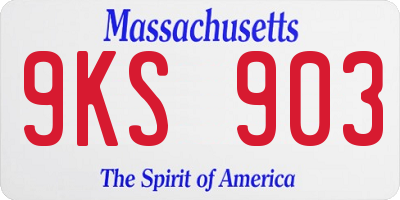 MA license plate 9KS903