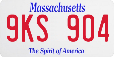 MA license plate 9KS904