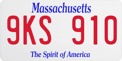 MA license plate 9KS910