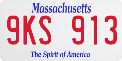 MA license plate 9KS913