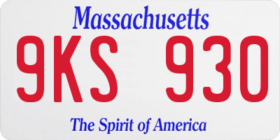 MA license plate 9KS930