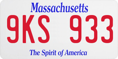 MA license plate 9KS933