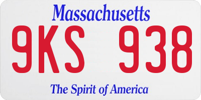 MA license plate 9KS938