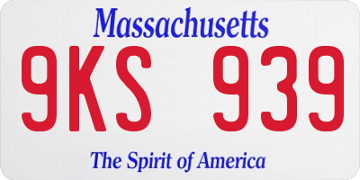 MA license plate 9KS939
