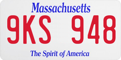 MA license plate 9KS948