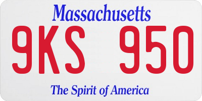 MA license plate 9KS950