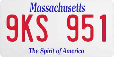 MA license plate 9KS951