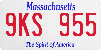 MA license plate 9KS955