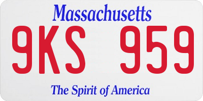MA license plate 9KS959