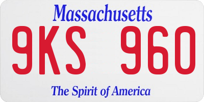MA license plate 9KS960
