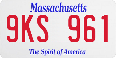 MA license plate 9KS961