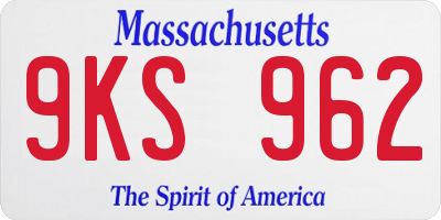 MA license plate 9KS962