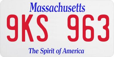 MA license plate 9KS963