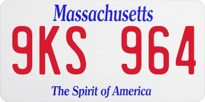 MA license plate 9KS964