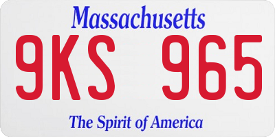 MA license plate 9KS965