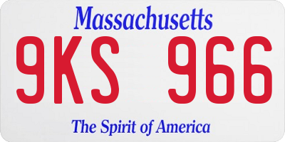 MA license plate 9KS966