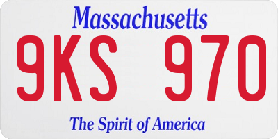 MA license plate 9KS970