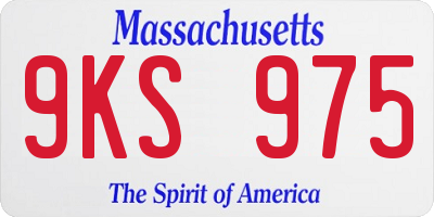 MA license plate 9KS975