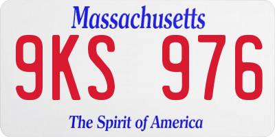 MA license plate 9KS976