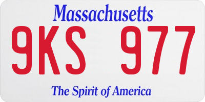 MA license plate 9KS977