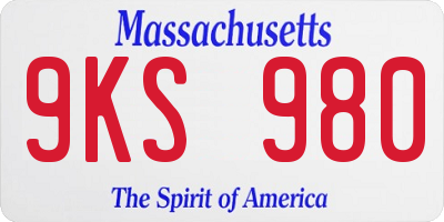 MA license plate 9KS980
