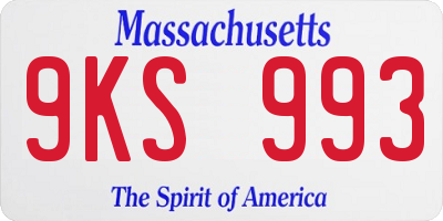 MA license plate 9KS993