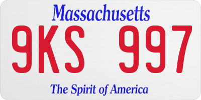 MA license plate 9KS997