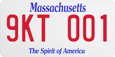 MA license plate 9KT001